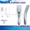 ALL Chrome ABS Head Shower,One-jet Shower Hand,Black Square Hand Shower